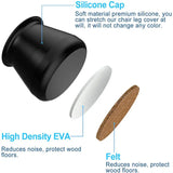 24pcs Silicone Desk Chair Leg Protectors with EVA