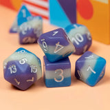 Cusdie 3 Layers Glitter Dice DND 7Pcs Resin