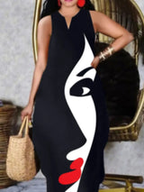 LW Plus Size Dress Figure Print Cami Loose