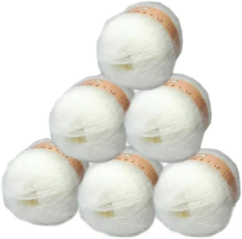 6 Balls Angora Mohair Wool Yarn for Knitting