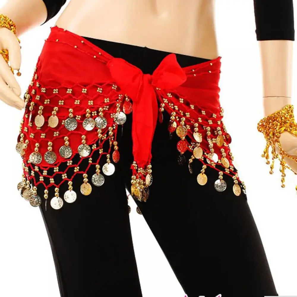 1Pc Belly Dance Waist Chain – 5-Layer Gold Coin Hip Scarf
