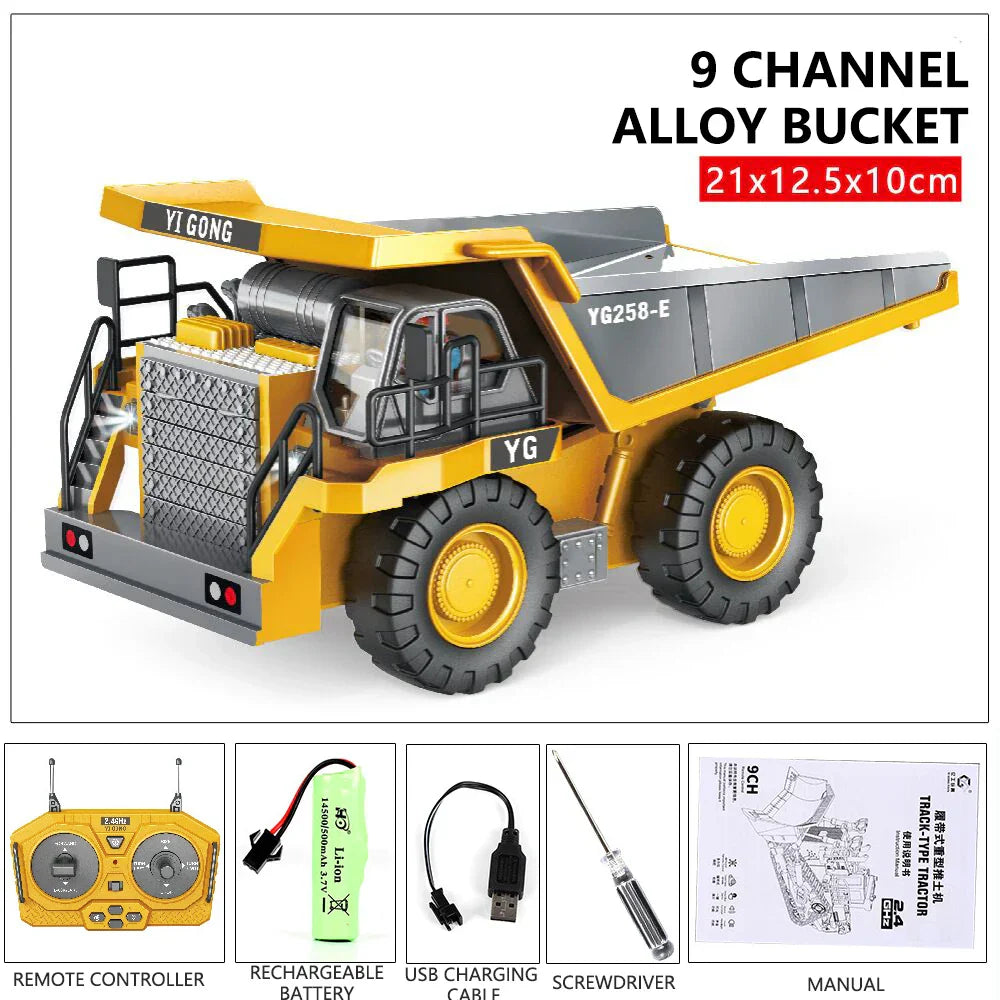 RC Excavator Dumper Car 2.4G Remote Control Engineering