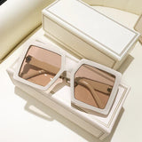 Retro Pink Big Frame Square Sunglasses Women Brand