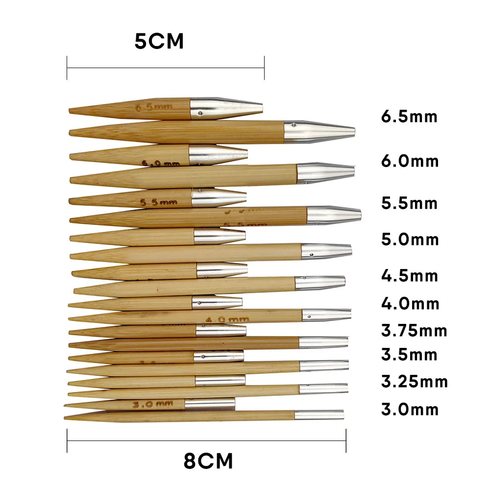 Knitting Needles Removable Ebony Wood 1 Set Crochet
