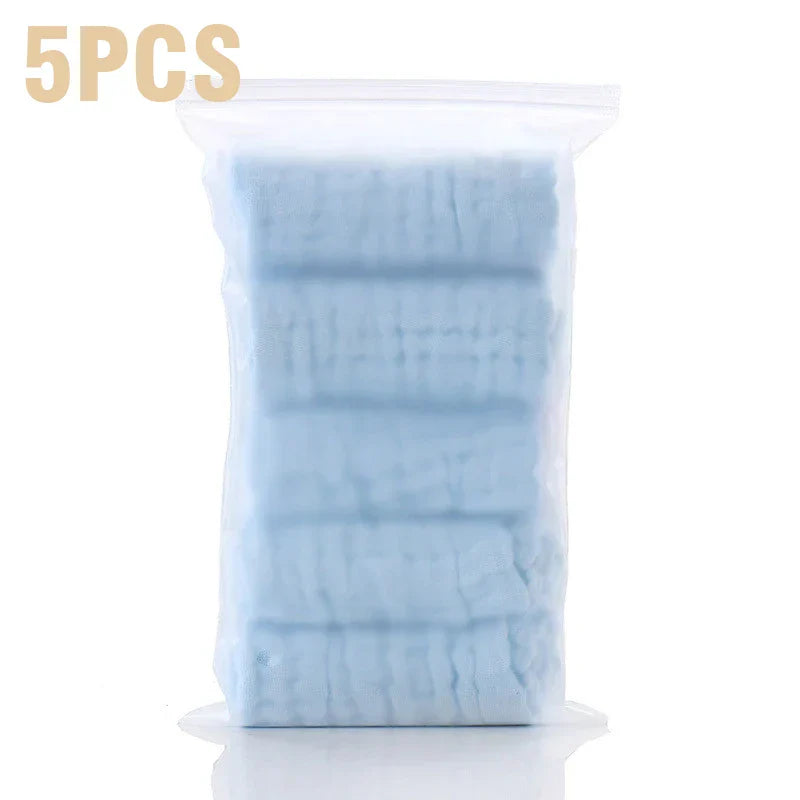 5PCS Baby Bath Towel 100% Cotton 6 Layers