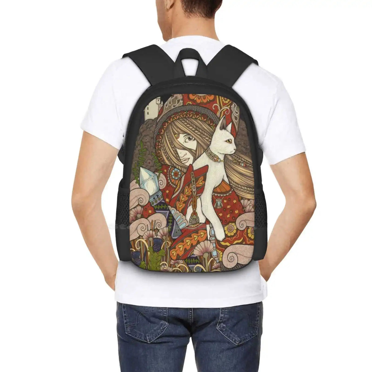 The Visionary Hot Sale Backpack Fashion Bags Ace Of Wands Tarot Cat Owl Creative Creatrix Ideas New Visions Mystical