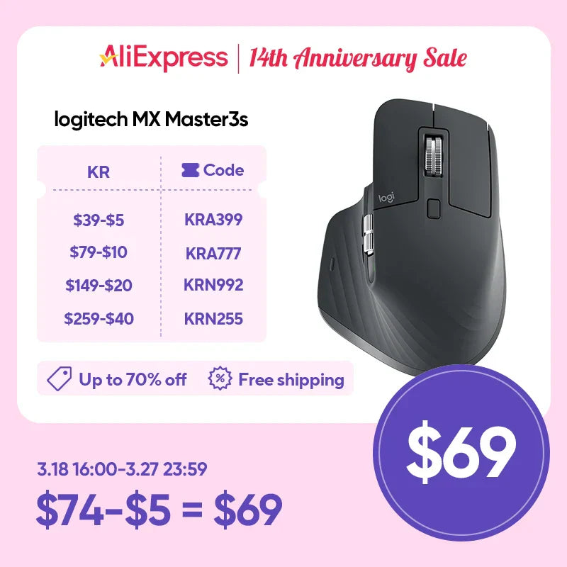 Original New Logitech MX Master 3S Mouse Wireless