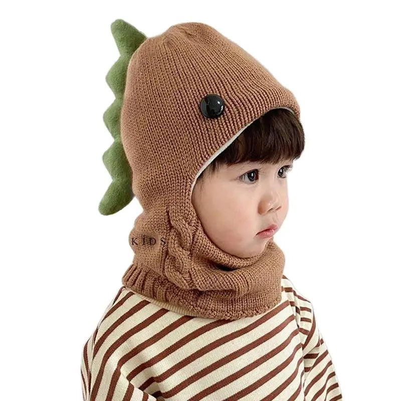 Doitbest Winter knit Baby Knitted Hat scarf one-piece