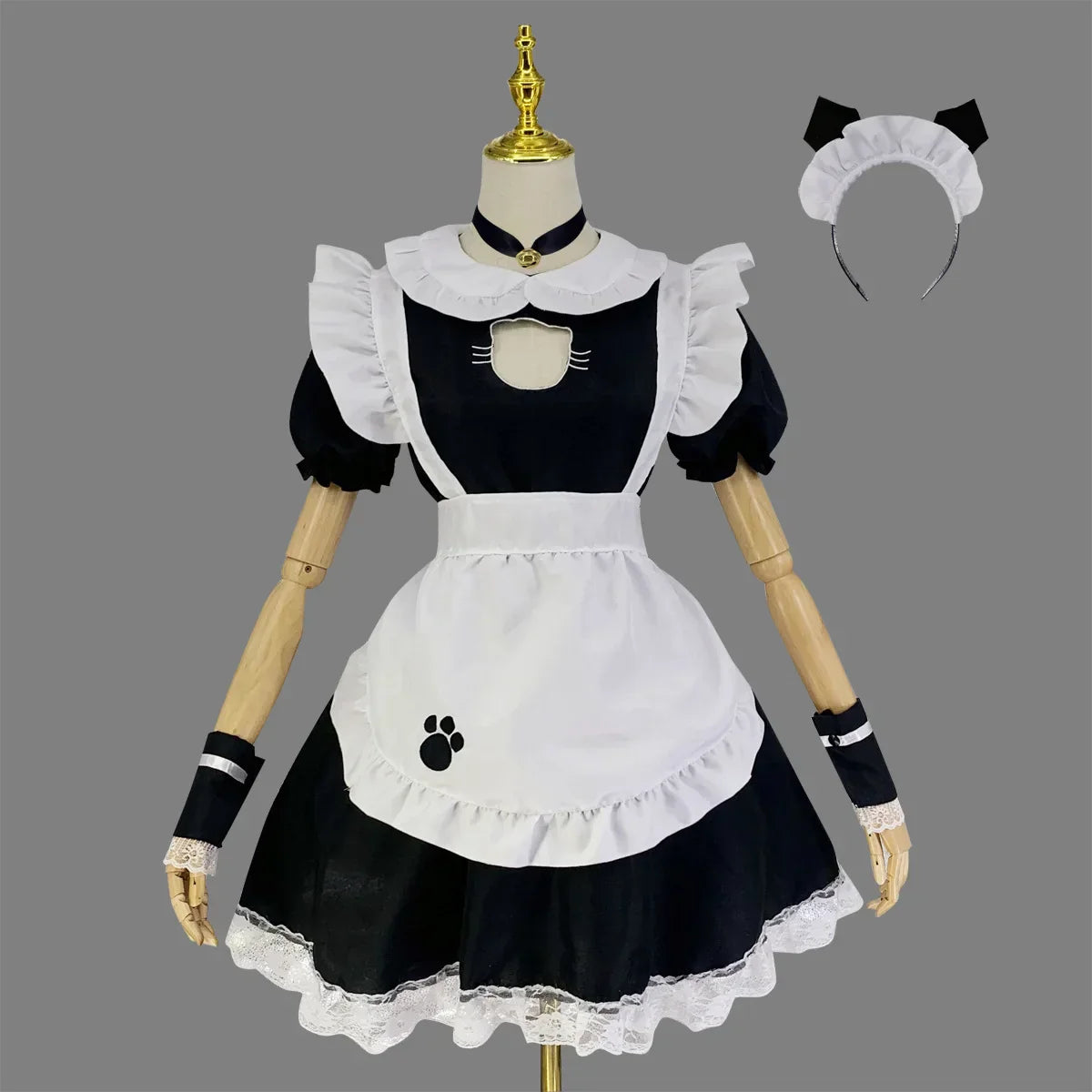 Sexy Black Cat Girl Women Fantasy French Maid