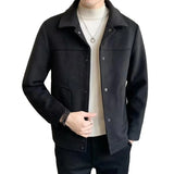 2023 Fashion Men Jacket Single-Breasted Solid Color Short