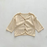 Autumn Kids Baby Girls Boys Hollow-out Solid Top