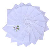 DHL200pcs Handkerchief Cotton Floral Embroidery Lace Edge Square