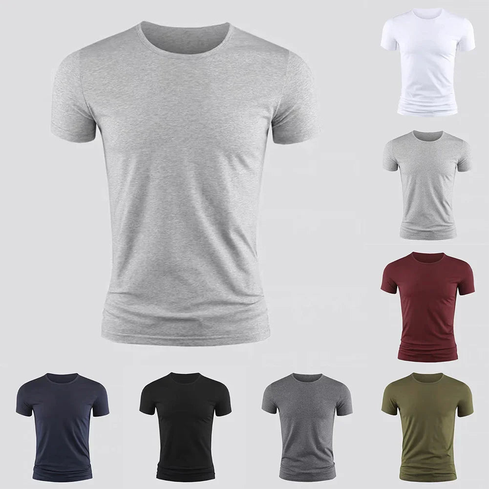 Men's Basic T-shirt Solid Color Short Sleeve Tee