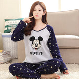 hibobi 2-Piece Spring Long Sleeved Round Neck Pajamas