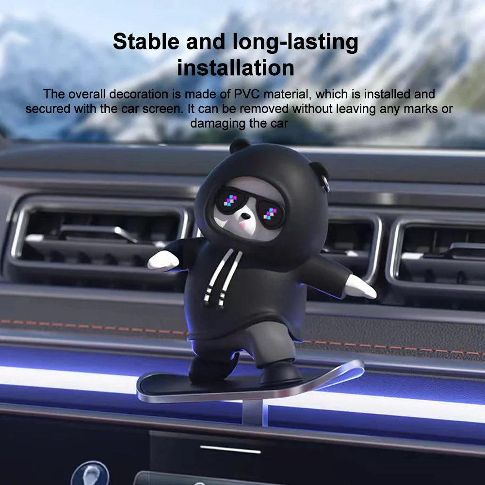 Car Center Console Ornaments Mini Sliding Bear Car
