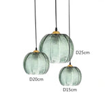 Nordic Glass Pendant Light Green Leaf Pattern Lighting