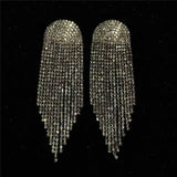 Fashion Statement Earring Long Full Rhinestone Big Earrings