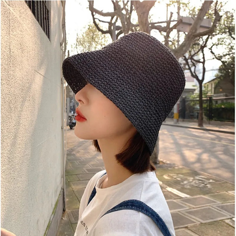 Beach Korean Straw Hat Summer Women Visor Bucket