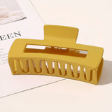 Simple Square Geometric Frosted Hair Claws Clamps Acetate