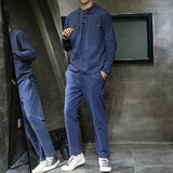 New Arrival Men's Cotton and Linen Long Sleeve