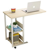 Removeable Laptop Desk with Wheels Wooden Table Computer