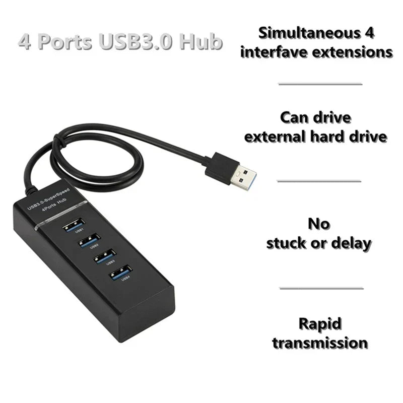 4 Ports 2.0 3.0 USB HUB Splitter High