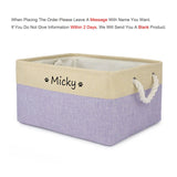 Custom Name Dog Toy Basket Cat Pet Foldable