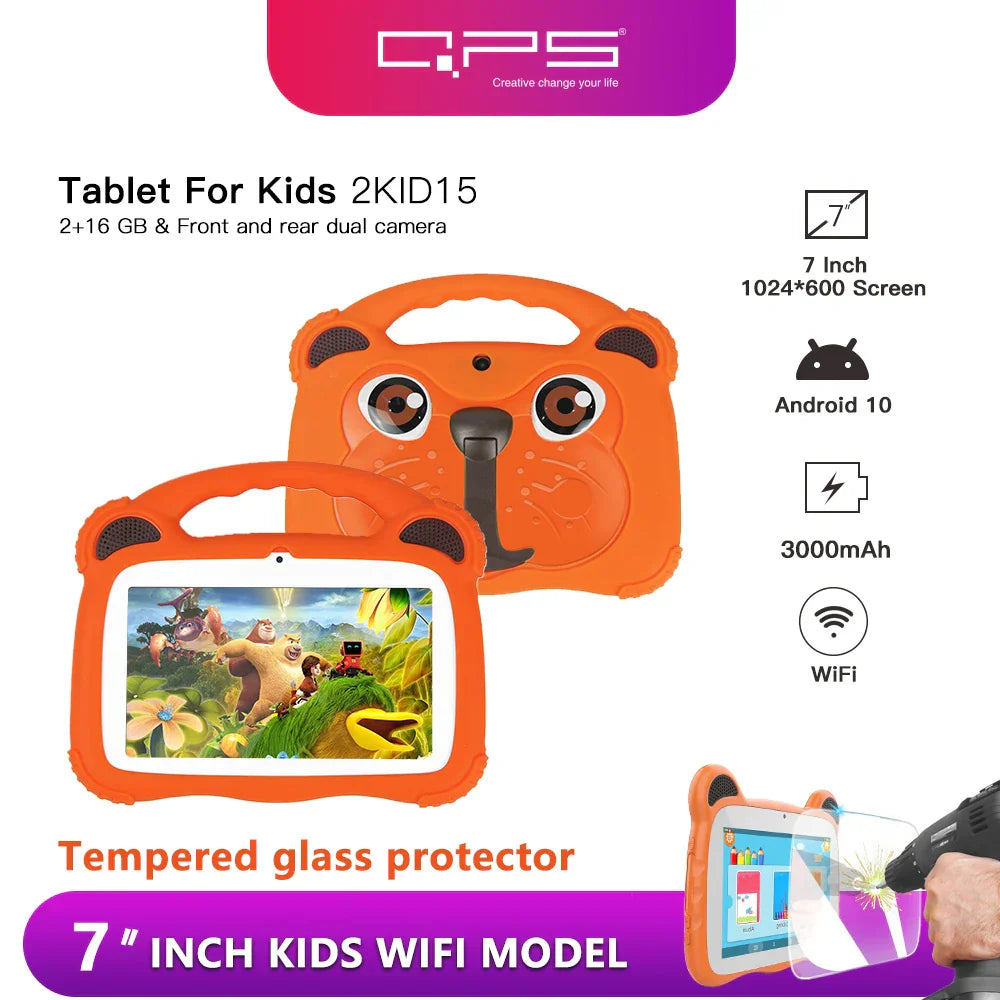 7 inch Android Kids Learning Tablet 3000mah 16GB