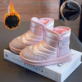 Kids Waterproof Leather Snow Boots 2024 Winter New