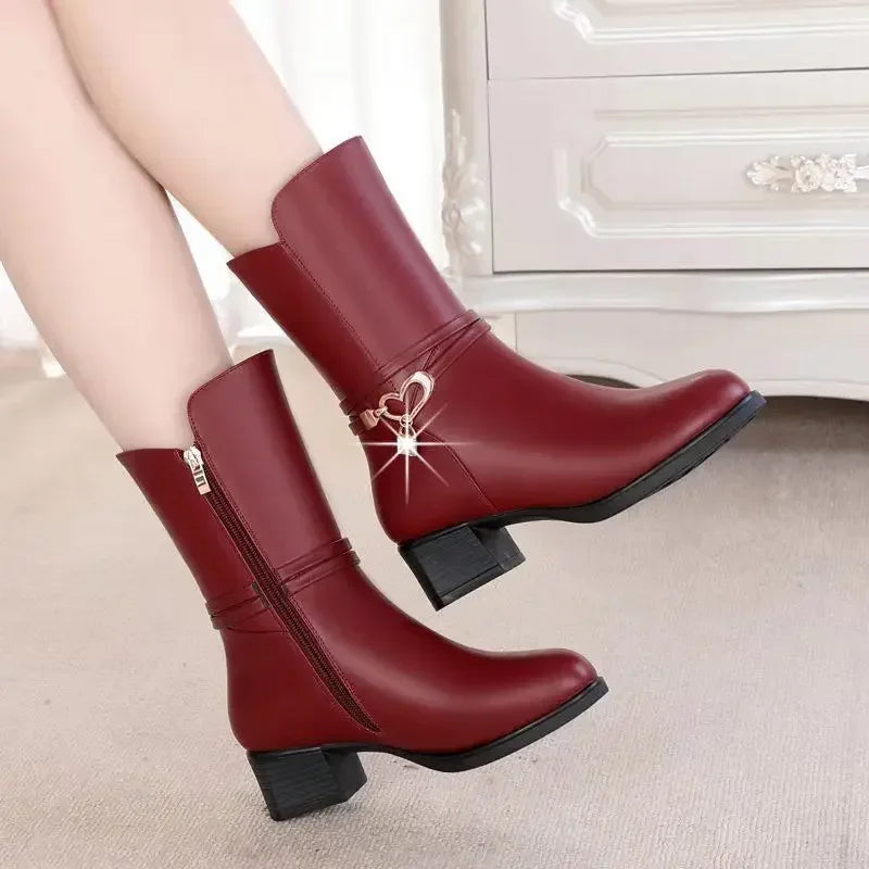 Midtube Boots Women's Winter Ankle Boots Female Students