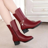 Midtube Boots Women's Winter Ankle Boots Female Students