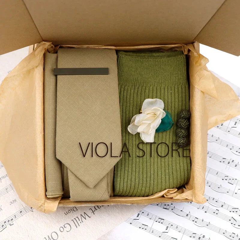 Viola Design 5PCS Gift Box Solid Cotton Sock