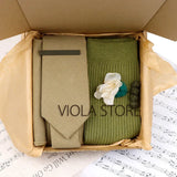 Viola Design 5PCS Gift Box Solid Cotton Sock