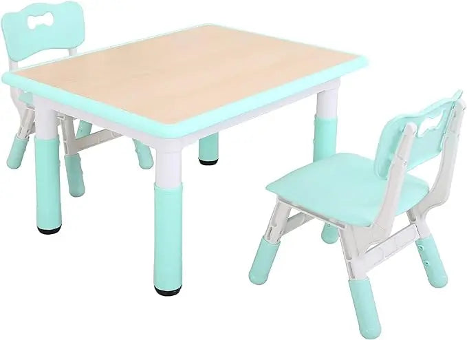 Kids Study Table and Chairs Set, Height Adjustable