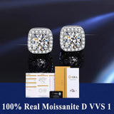 D VVS1 Moissanite Stud Earrings For Women 925