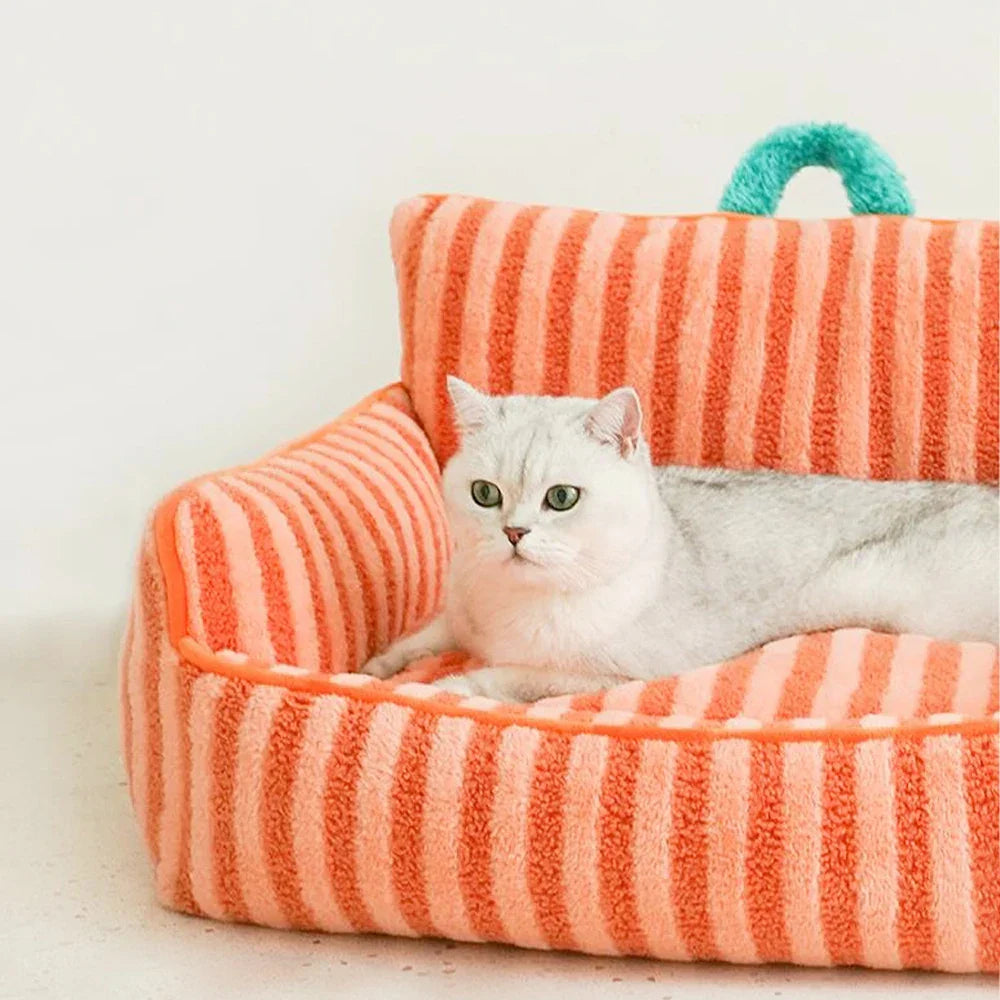 Cats Bed Stripe Bed Sofa Cushions Plush Houses