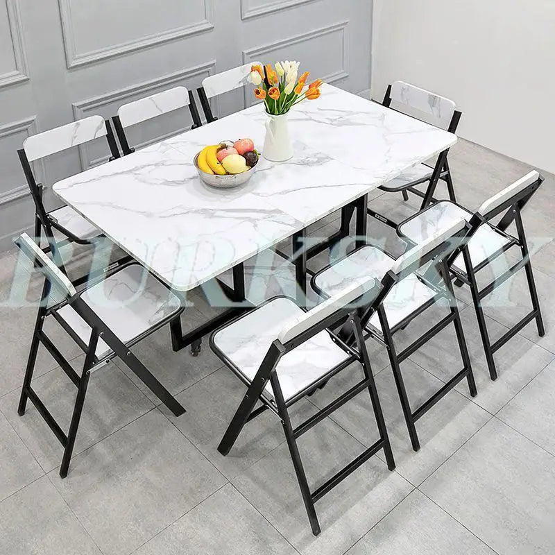 Table Folding Dining table Movable Table Set Dining