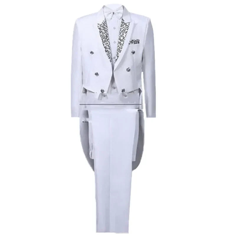 New Men's Tuxedo Suits Set Classic Formal Tailcoat