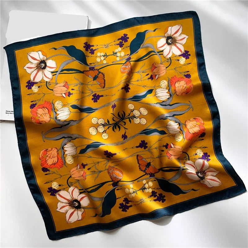 100 Real Silk Square Scarves Women Bandana High