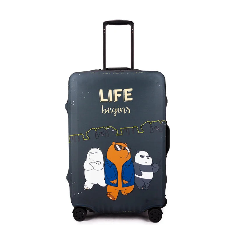 Luggage Protective Cover Bear Pattern Suitcase Dustproof Cover