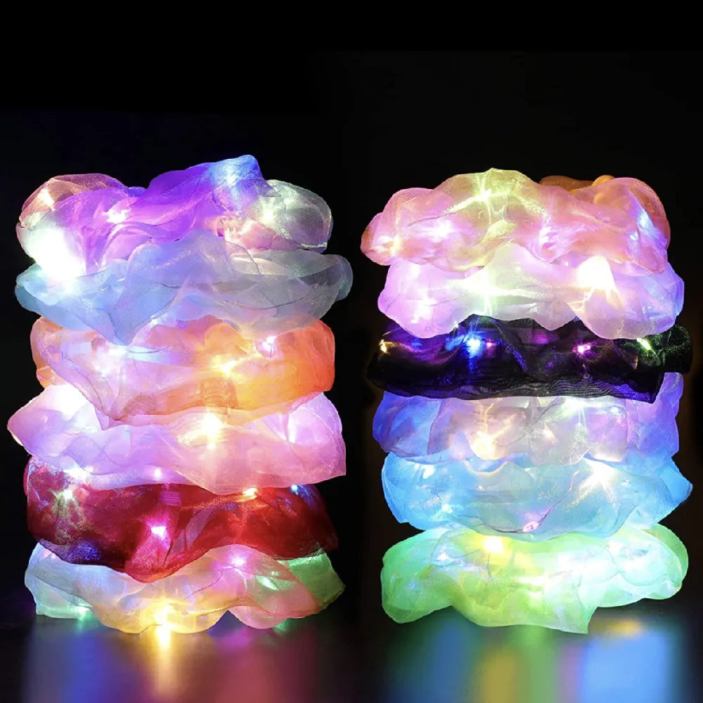 12PCS LED Mix Color Wholesale French Elastic Hair