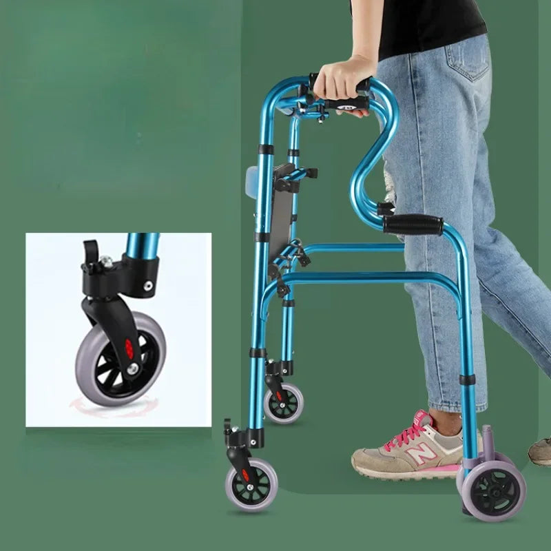 Four-Legged Aluminum Alloy Crutches for Elderly Anti-Skid Mobility