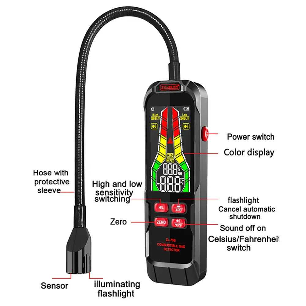 Handheld Combustible Gases Leak Detector Natural Gases Leakage