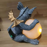 Resin Dragon Meditated Statue Courtyard Dragon Sculpture Dinosaur