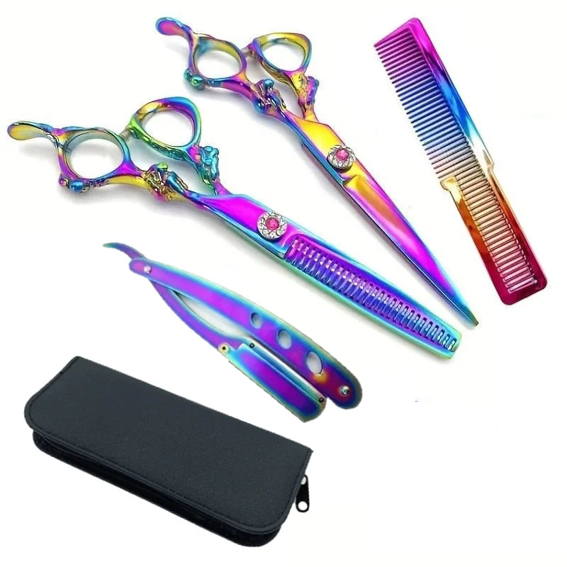 Colorful Hairdressing Scissors Set, Hair Cutting Scissors, Hair