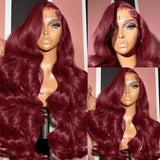 Tewjig 250 Density 99J Burgundy 13x6 Lace Frontal