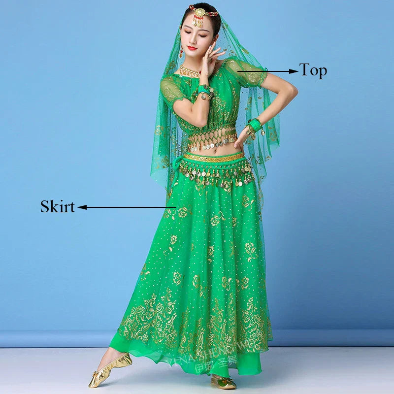 New Bollywood Costume Set Belly Dance Performance Clothes