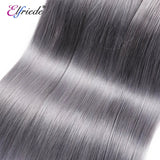 Elfriede 1BGrey Straight Ombre Colored Hair Bundles with