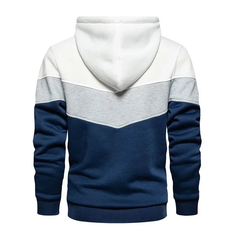 Men's Trending Brand Printed Splicing Hoodies Male Spring
