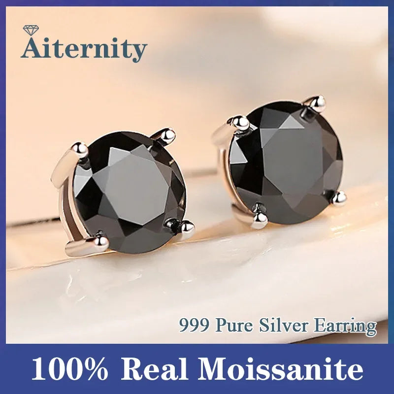 D VVS1 Moissanite Stud Earrings For Women 925